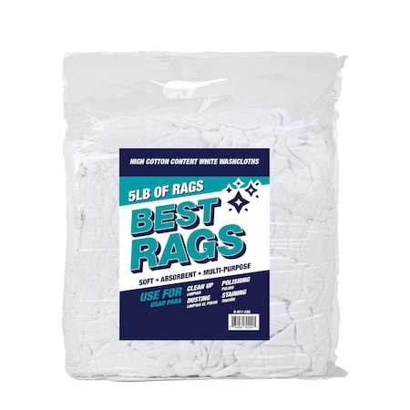 Monarch W11 Washcloth Size Terry Wipers White - 5lb Bag N-W11-5BG